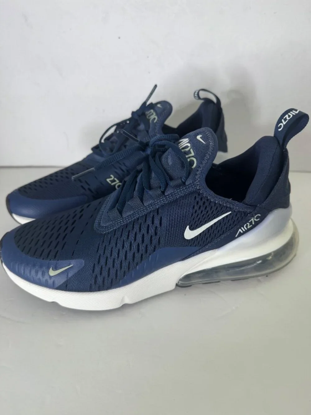 NIB Nike Air Max 270 Navy White Sneakers Mens Size US 8 EU 41